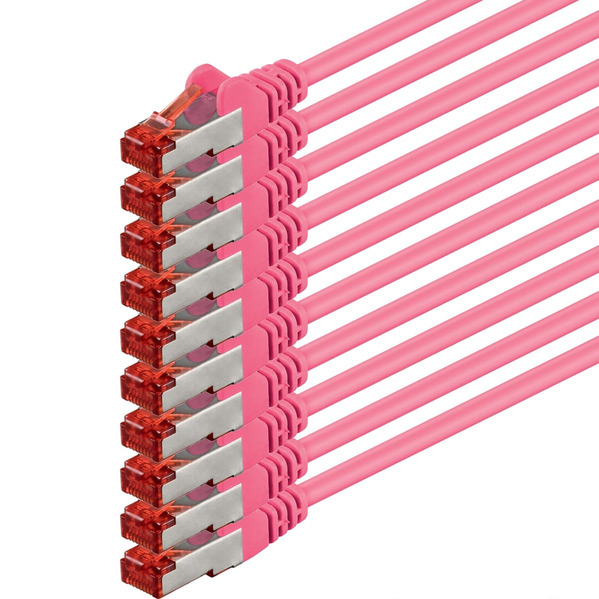 1aTTack - Cable de red SFTP PIMF con 2 conectores RJ45 de doble apantallamiento CAT 6 0 amarillo - 10 unidades 0,5m — view 133