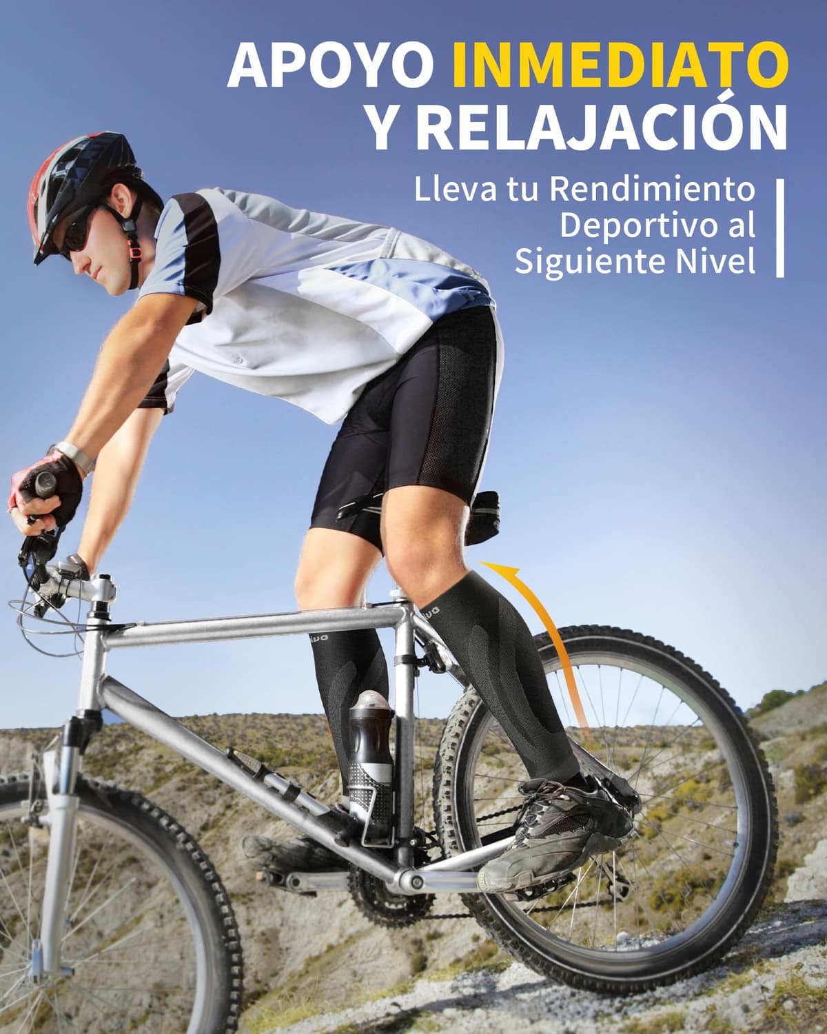 CAMBIVO Medias Compresivas 2 Pares, Calcetines Compresion Mujer Hombre, Mangas de Compresión para Deporte, Running, Ciclismo, Trabajo, Vuelo — view 4