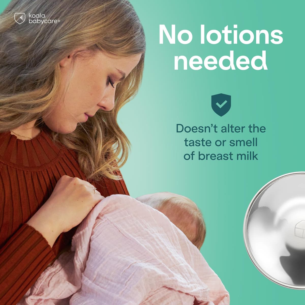 Koala Babycare Silver Nipple Shields - Silver Cups Breastfeeding for Nursing Newborn - Protect and Soothe Your Nursing Nipples - Made in Italy - Medical Device Class 1 -Tri-Laminate Silver — view 5