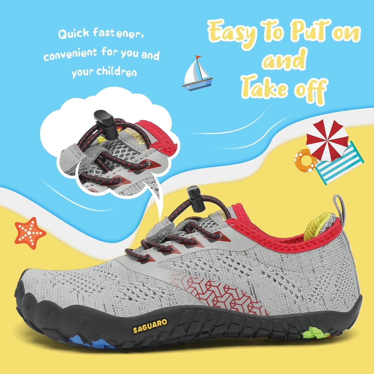 Saguaro Zapatos de Trail Niños Niñas Zapatos Deportivos Transpirable Antideslizante — view 3