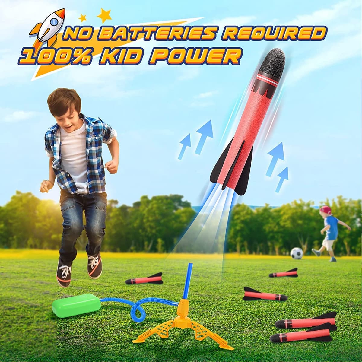Boys Toys for 3-12 Years Old Boys, With 6 Powerful Foam Rocket -Kids Toys Garden Toys Boys Girls Gifts Age 3-9 Year Old Boys Toys Age 3-9 Outdoor Birthday Gifts for Kids Toy Rockets Garden Games — view 3