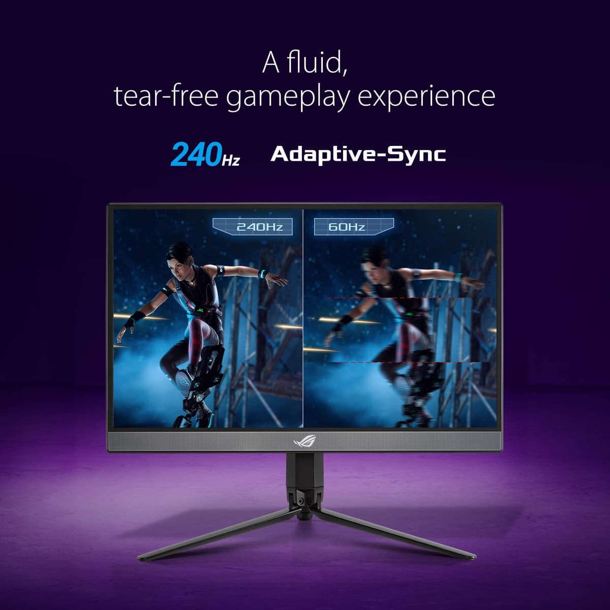 ASUS ROG Strix 17.3" 1080P Portable Gaming Monitor (XG17AHP)-FHD, IPS, 240Hz, Adaptive-Sync, Built-in Battery, ROG Bag, Tripod Stand, USB Type-C, Micro HDMI for Laptop, PC, Console, 3-Year Warranty — view 2