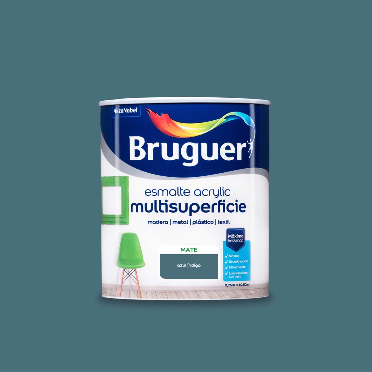 Bruguer Acrylic Multisuperficie Esmalte al agua Satinado - Pintura 750 mL, Blanco Permanente — view 74