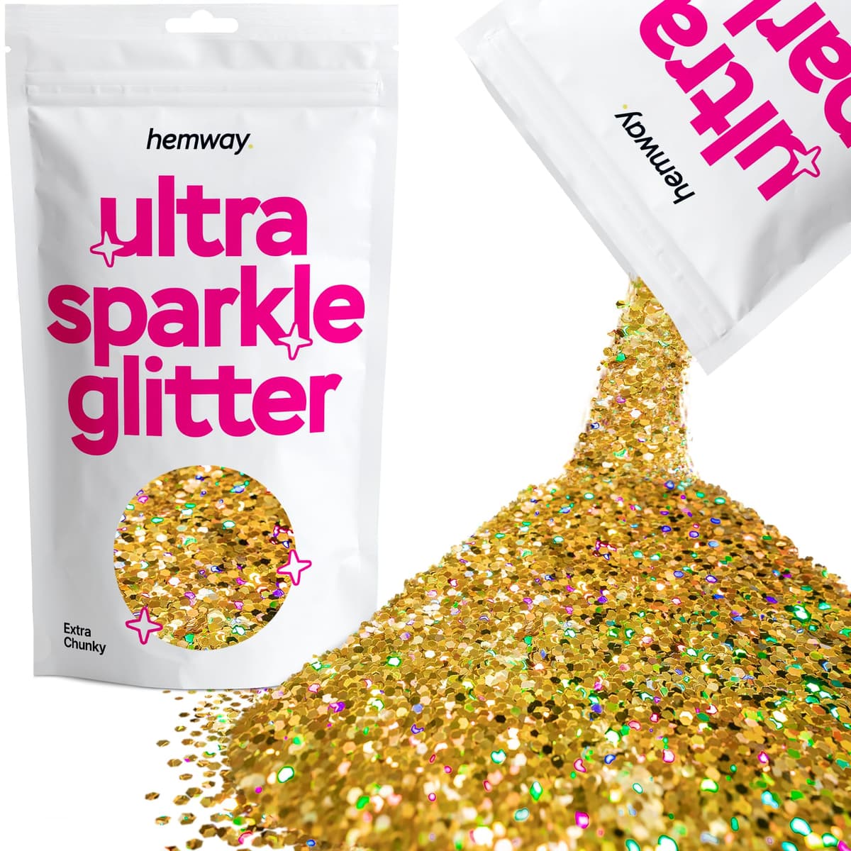 Hemway Ultra Sparkle Glitter Baby Pink Iridescent 100g Fine | Glitter for Arts & Craft, Makeup, Nail Art, Crafting, Card Making, Sparkle Decoration — view 61