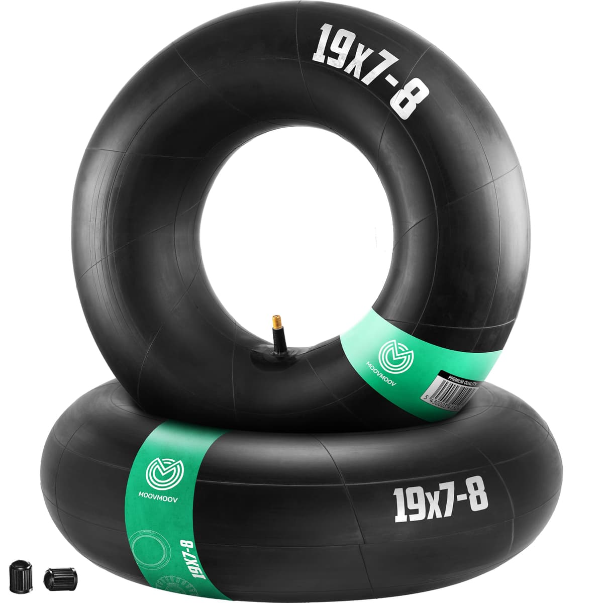 MOOVMOOV 2 Cámaras de aire 19x7-8 | Compatibles con Neumáticos de 18x6.50 a 19x7-8 pulgadas - Tamaño universal Válvula Recta TR13 - Para Cortadoras de Césped, Tractores, Carritos de Golf y Otros