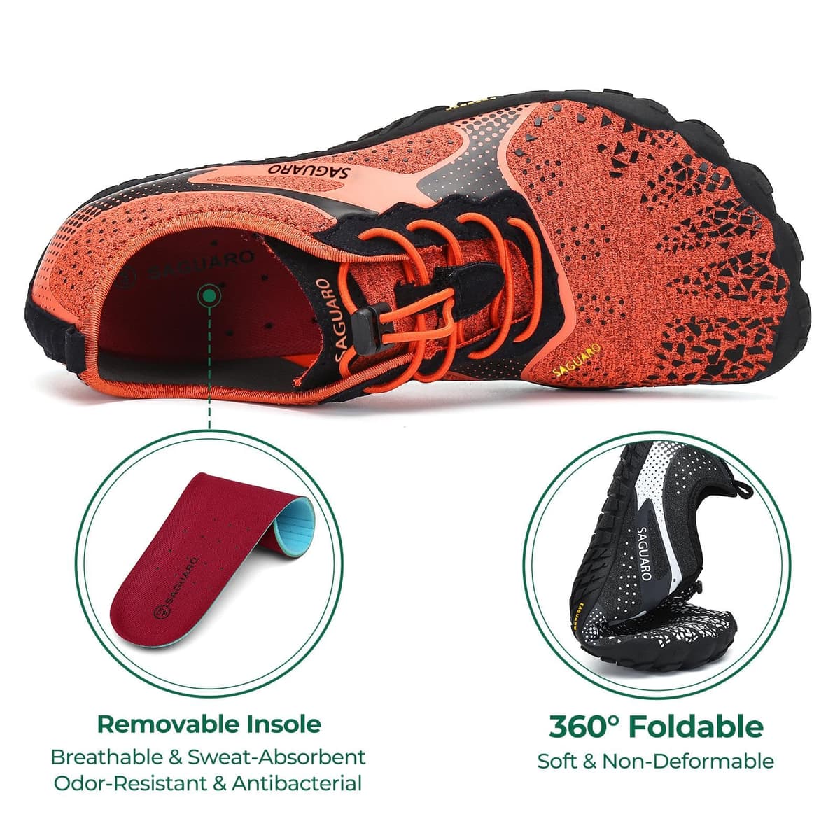 SAGUARO Barefoot Hombre Mujer Zapatillas Minimalistas para Zero Drop Soles y Wide Tox Box,Gr.35-48 EU — view 4