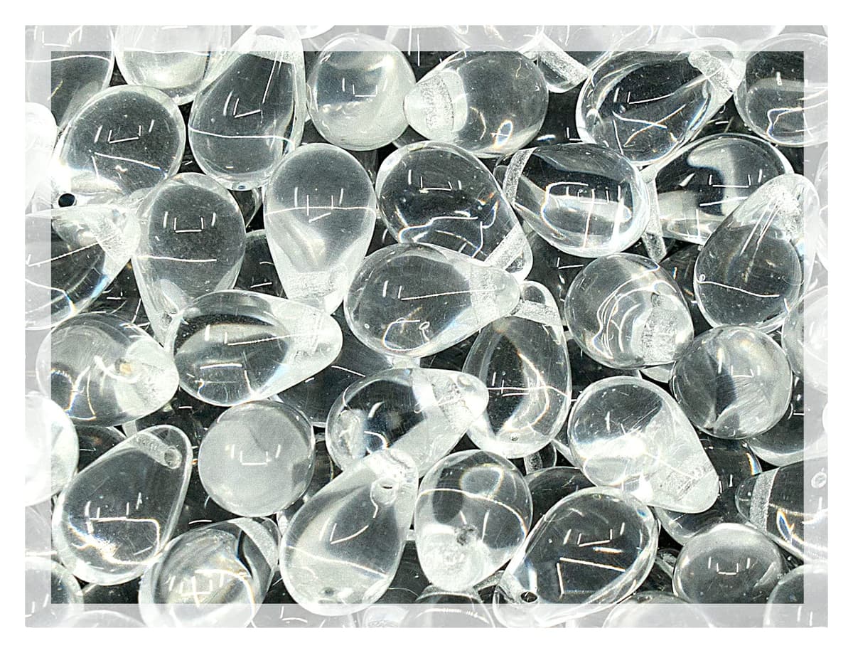 Czech 50-Piece Glass Beads, 6x9mm, Teardrop Siam Red — view 26