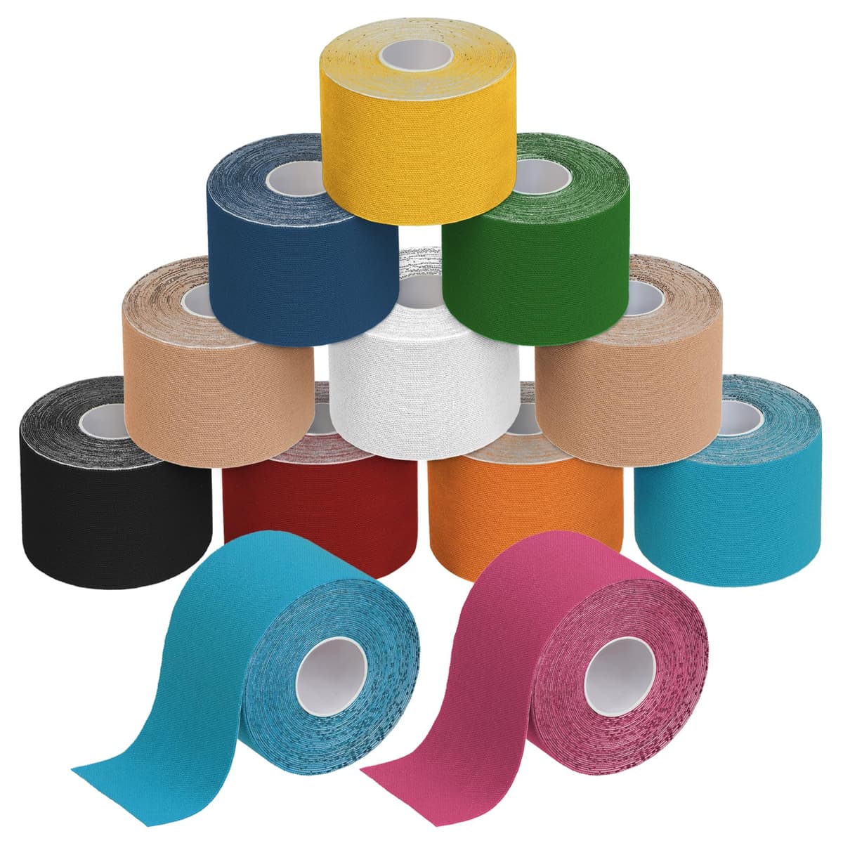 ALPIDEX Cinta Kinesiología Tape 1/3 / 6/12 Rollos Muchos Colores 5 m x 5 cm E- Book Ejemplos Aplicación Cinta Muscular Sin Látex Transpirable — view 24