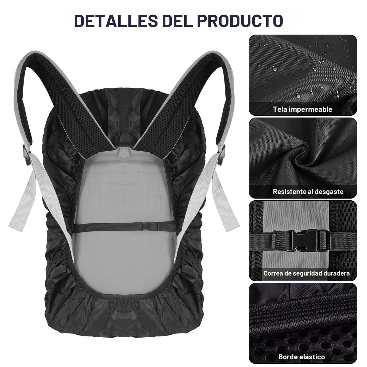 LAMA 2pcs Funda Impermeable para la Lluvia para Mochila, Protector Reflectante a Prueba de Lluvia para Antipolvo y Antirrobo S 18L-25L — view 5