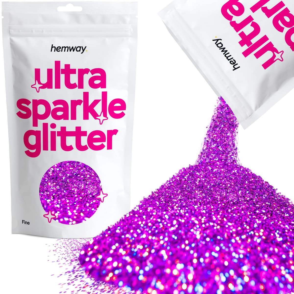Hemway Ultra Sparkle Glitter Baby Pink Iridescent 100g Fine | Glitter for Arts & Craft, Makeup, Nail Art, Crafting, Card Making, Sparkle Decoration — view 150