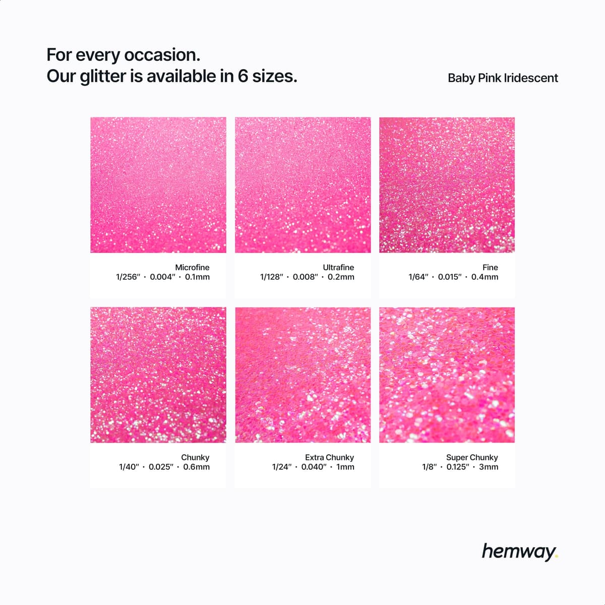Hemway Ultra Sparkle Glitter Baby Pink Iridescent 100g Fine | Glitter for Arts & Craft, Makeup, Nail Art, Crafting, Card Making, Sparkle Decoration — view 6