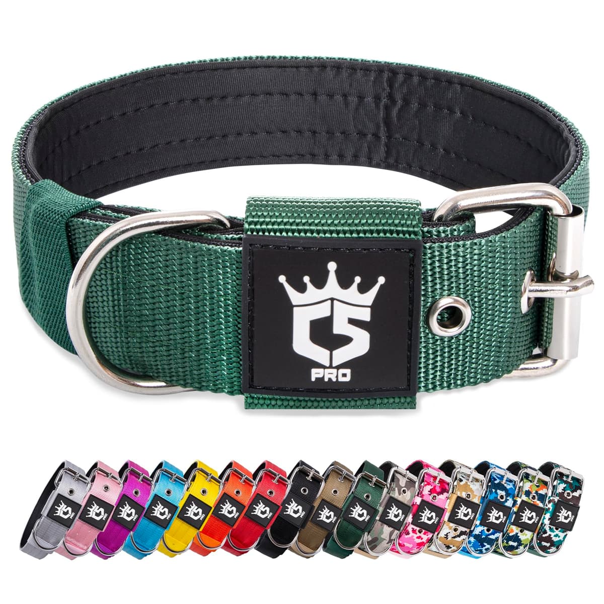 TSPRO Collar Táctico para Perros Ajustable, Collares con Broche de Metal Robusto, de 3,8 cm de Ancho, Duradero y Cómodo para Perros Medianos y Grandes (Negro M) — view 21
