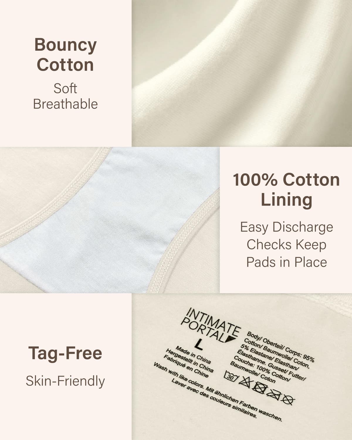 Intimate Portal Maternity Knickers | Pregnancy Postpartum Underwear | Under Bump Cotton Bikini Pants — view 5