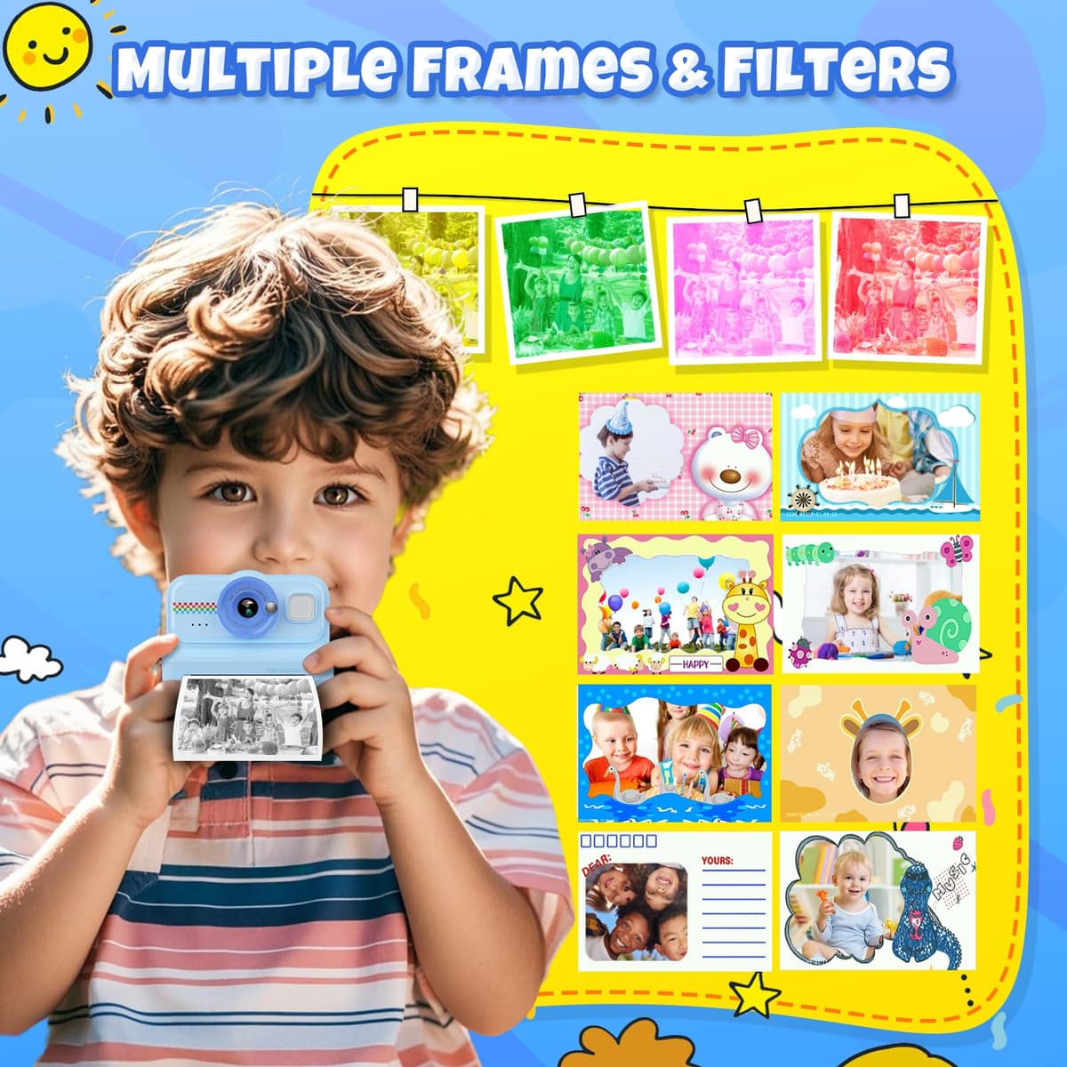 HiMont Camara Fotos Infantil Instantanea, HD/1080P Cámara Instantánea para Niños con Tarjeta de 32G y Papel de Impresión, Camara Fotos Infantil Divertidos Regalos de Juguete para Niños de 3 a 12 Años — view 5
