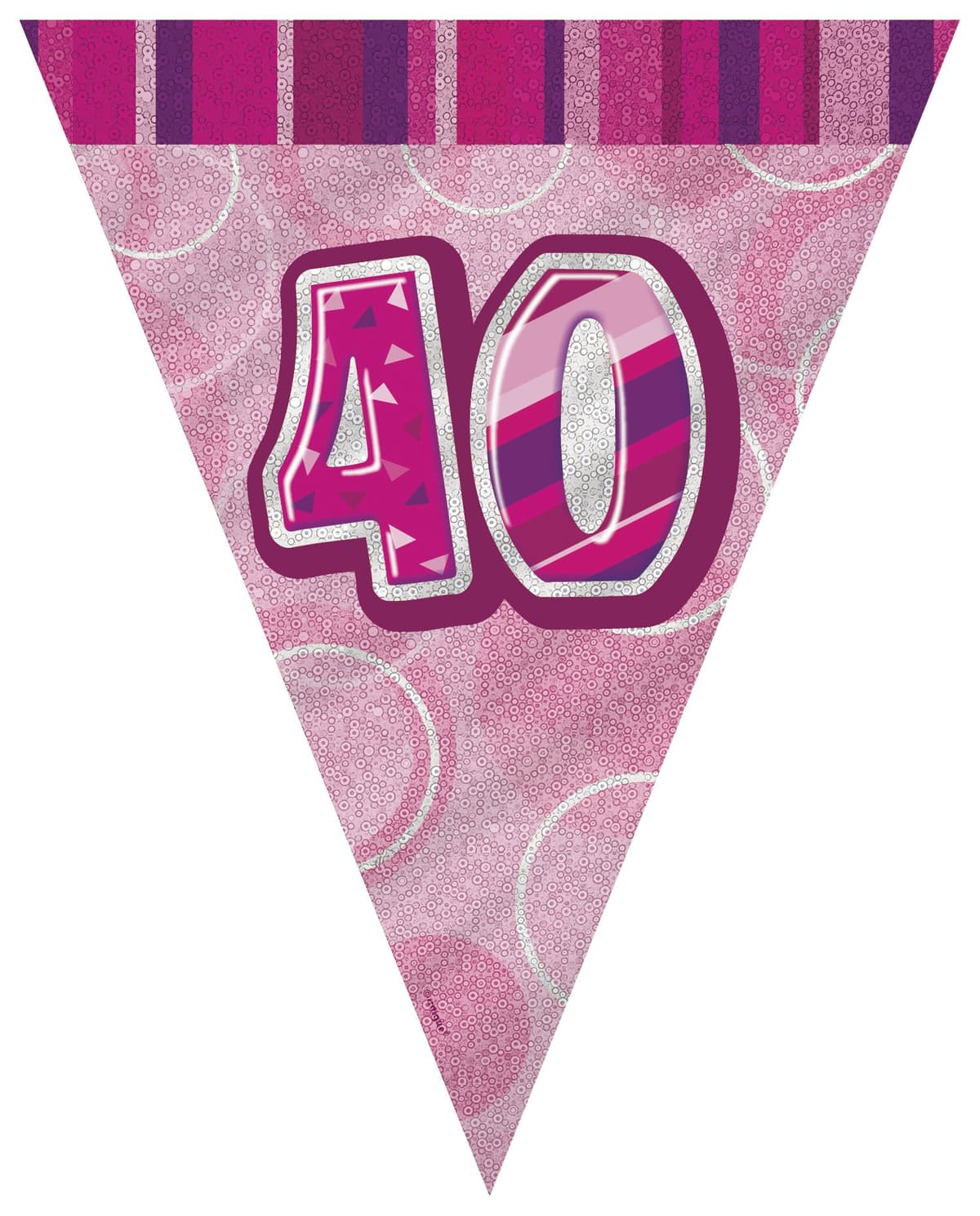 Unique Party 92068 - 9ft Foil Glitz Pink Happy 80th Birthday Banner — view 205
