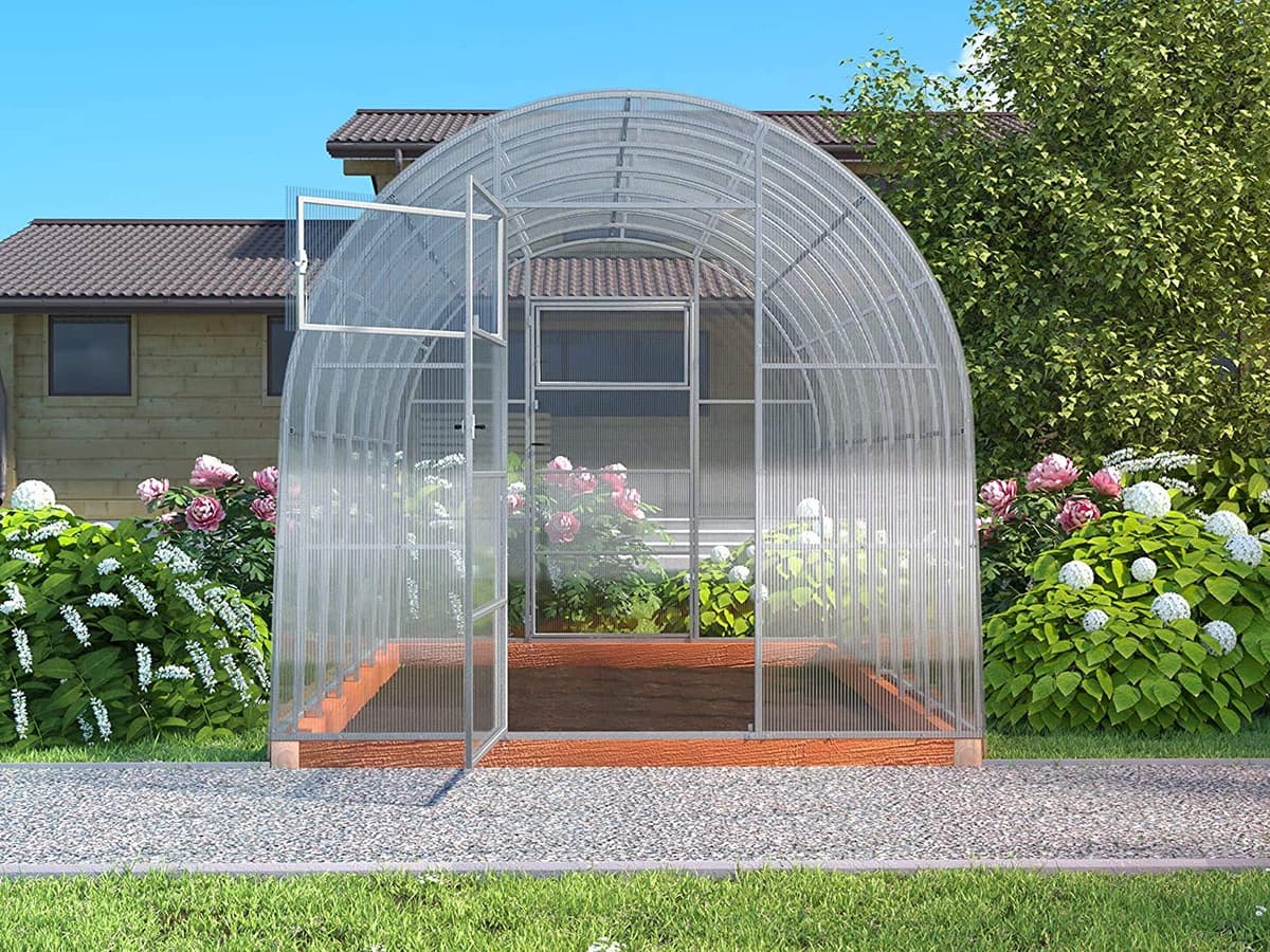 Invernadero Jardín Ruby 2.5x4 Metros 10 M² Policarbonato Transparente 4mm, Marco Acero, Varios Modelos y Tamaños, Ideal Huerto Plantas y Cultivos — view 5