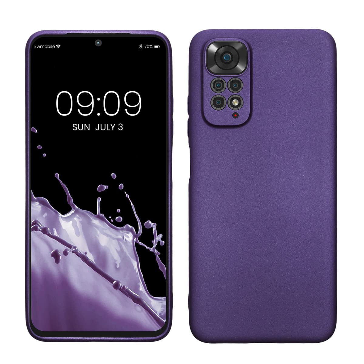 kwmobile Carcasa Compatible con Xiaomi Redmi Note 14 Pro 5G / Poco X7 Funda - Funda Ultrafina de TPU con Bordes elevados - Lavanda Metalizado — view 296
