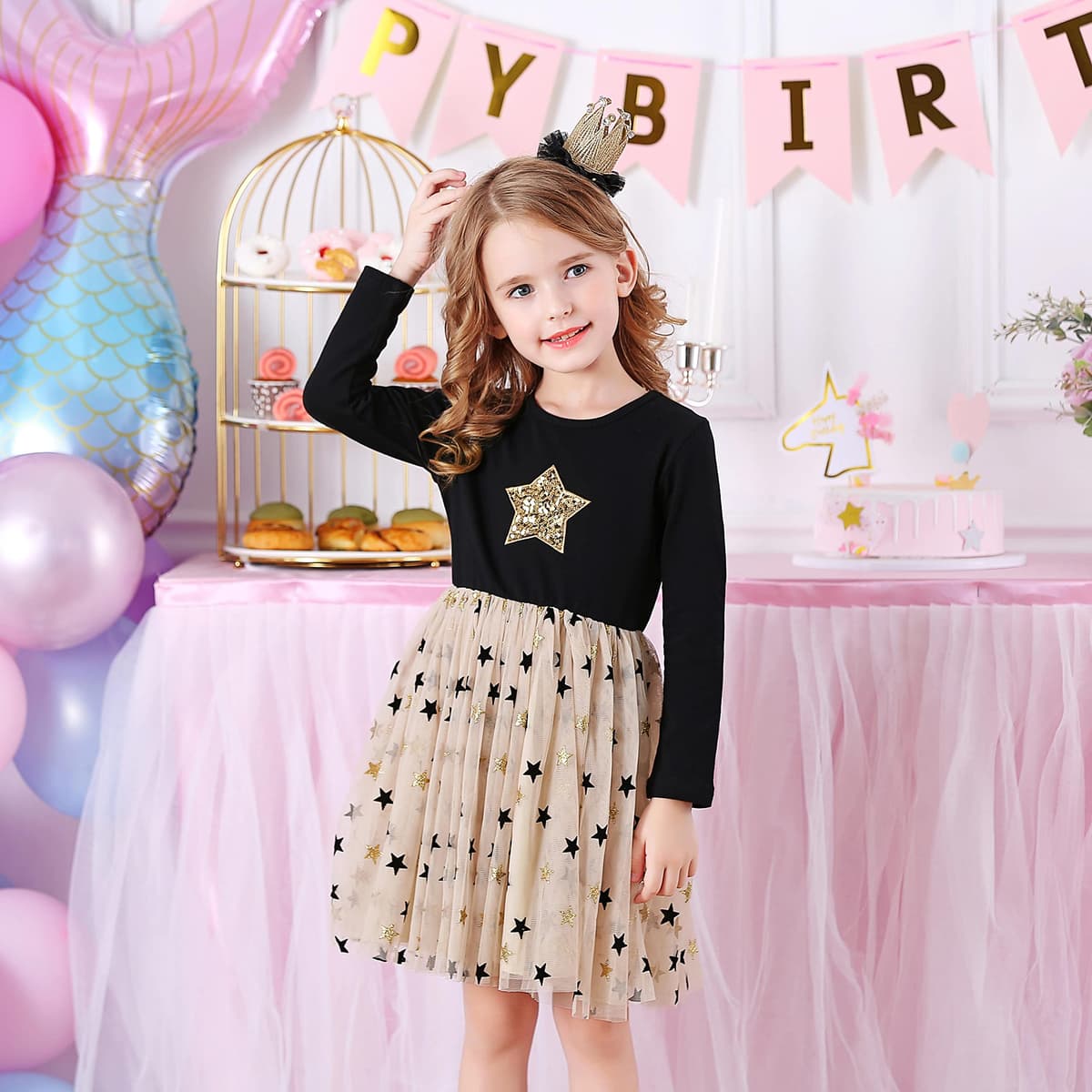 VIKITA Kid Girls Dresses Princess Animal Cartoon Tulle Party Casual Outfits Clothing 1-8 Years — view 2