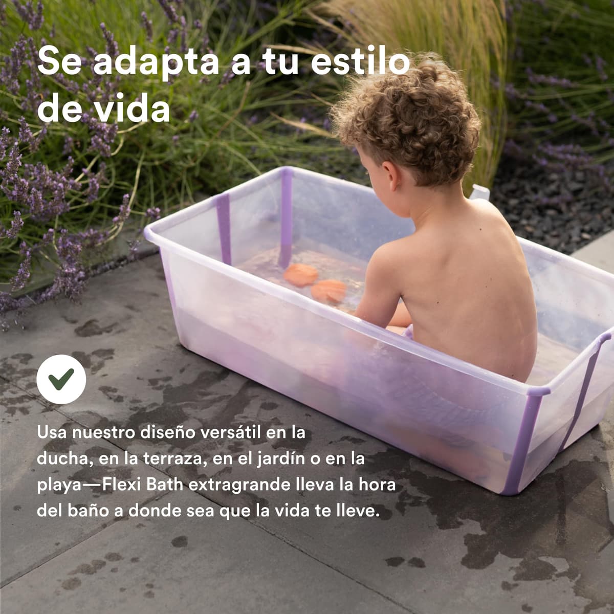 Stokke Flexi Bath X-Large, Lavender - Bañera plegable para bebé - Ligera, duradera y fácil de guardar - Práctica para usar en casa o de viaje - De 0 a 6 años — view 5