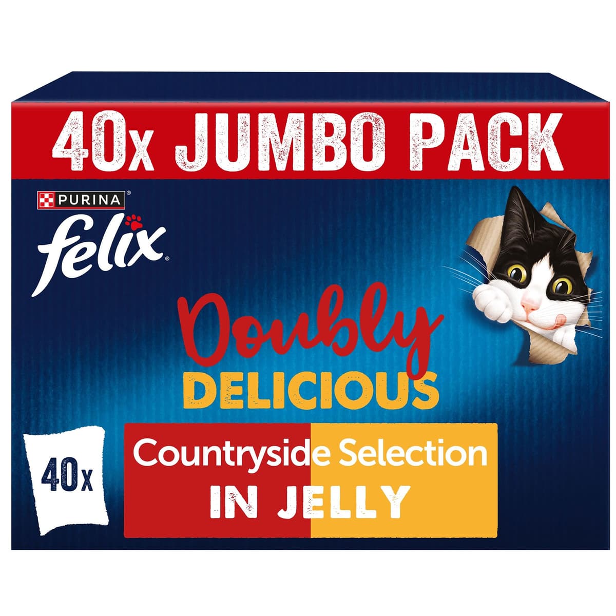 FELIX Doubly Delicious Countryside Selection in Jelly Wet Cat Food 40x85g