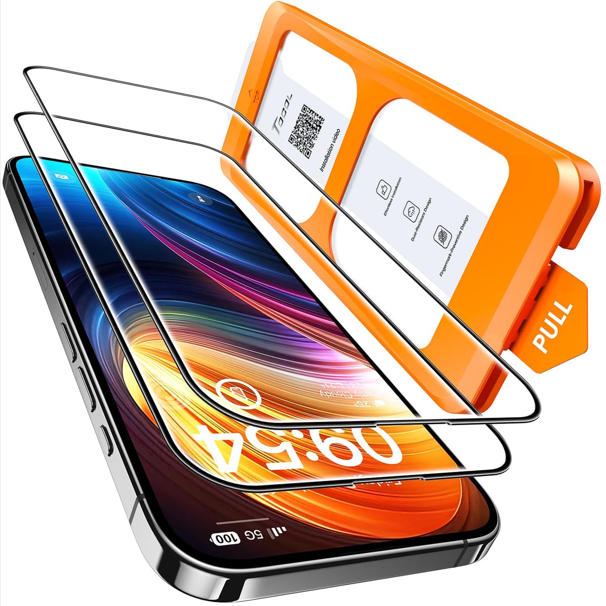 TOCOL Protector Pantalla para iPhone 17 Pro Max, Alineación Automática para Una Instalación Rápida, Cristal Templado de Dureza 9H Inastillable, HD Transparente, 2 Piezas — view 36