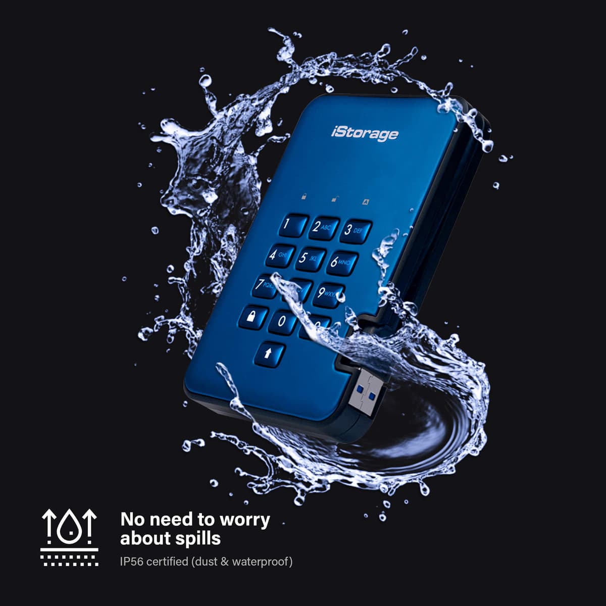 iStorage diskAshur2 SSD 256GB Red - Secure portable solid state drive - Password protected - Dust & water resistant - Hardware Encryption — view 22