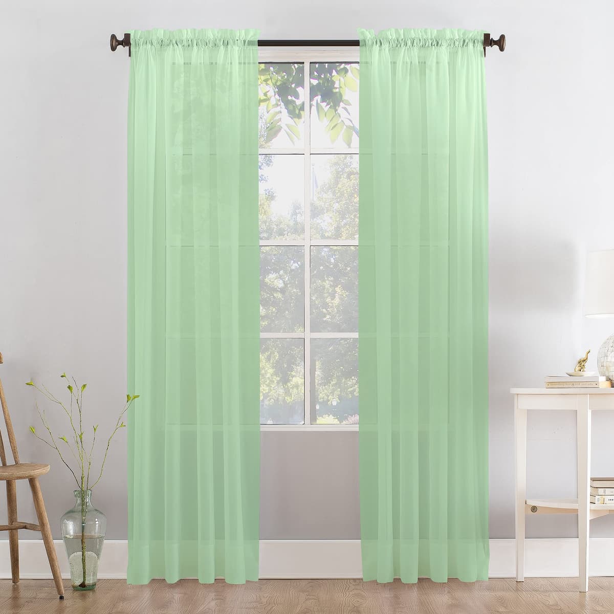 Megachest a pair of slot top voile curtains (Pure White, 56" wideX81 drop 2 Panels) — view 52