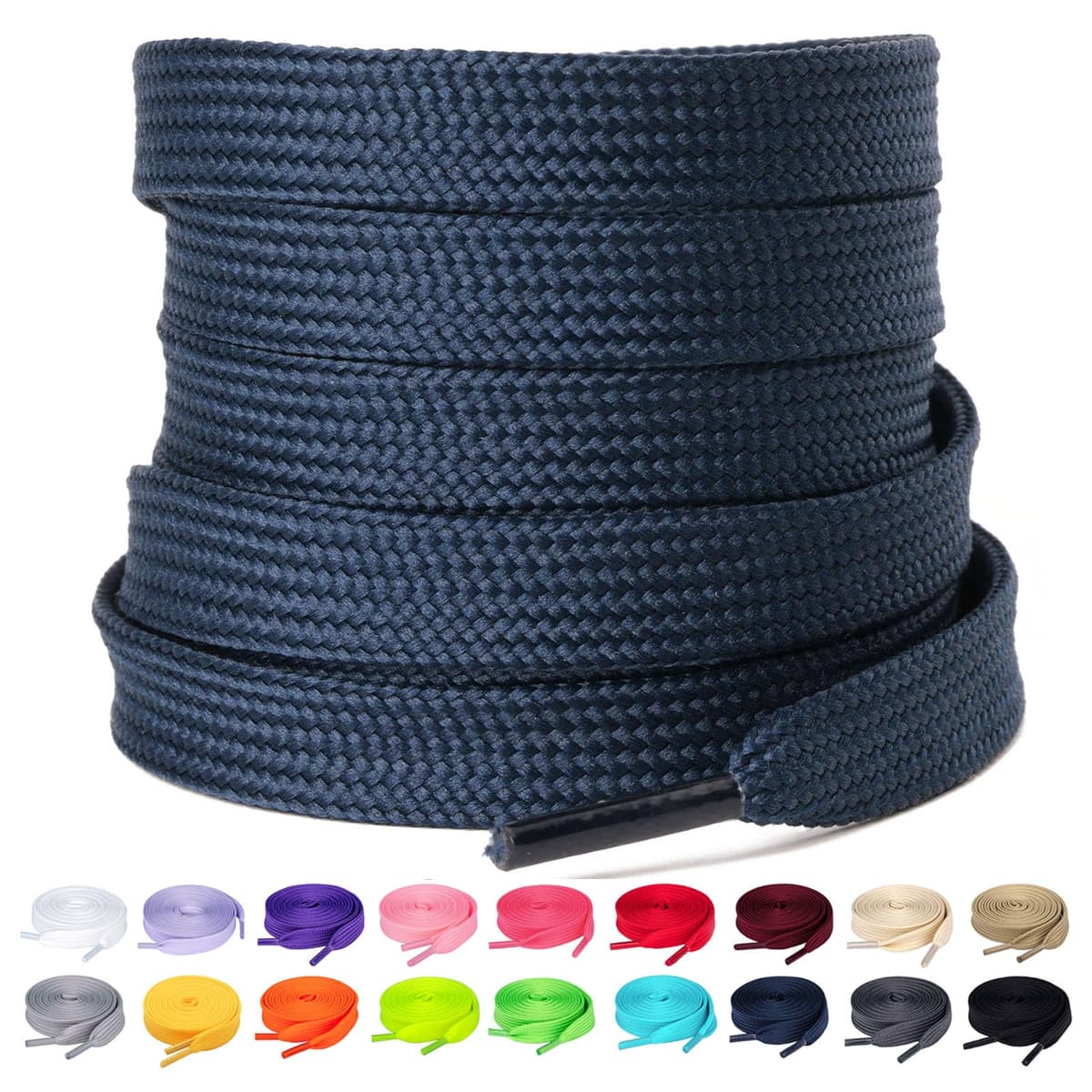 Olukssck - 2 Pares de Cordones Planos, Cordones duraderos de Repuesto de 10 mm de Calidad para Zapatos de Deporte, Zapatos de Ciudad — view 28