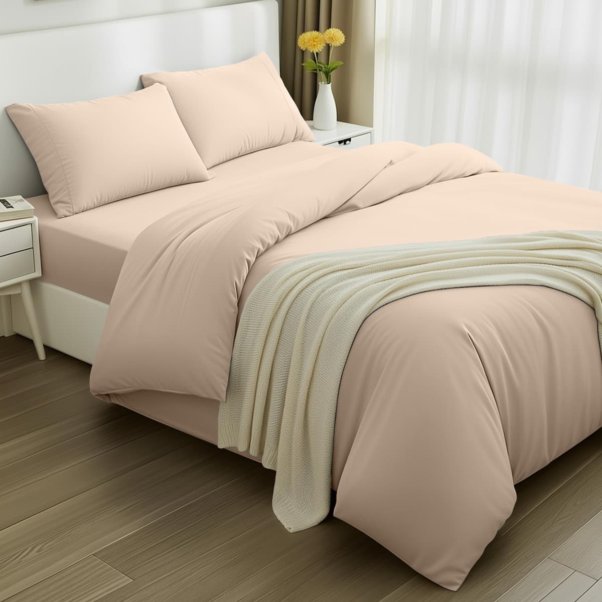 Utopia Bedding 3 Piece Single Bedding Set - Duvet Cover, Fitted Sheet with Pillow case - Soft Brushed Microfiber (Grey) — view 10