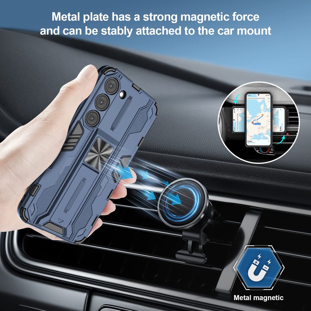 Funda para CMF Phone 2 Pro, Carcasa Antigolpes con Soporte anular metálico, Case Protectora de Grado Militar, Negro — view 1387