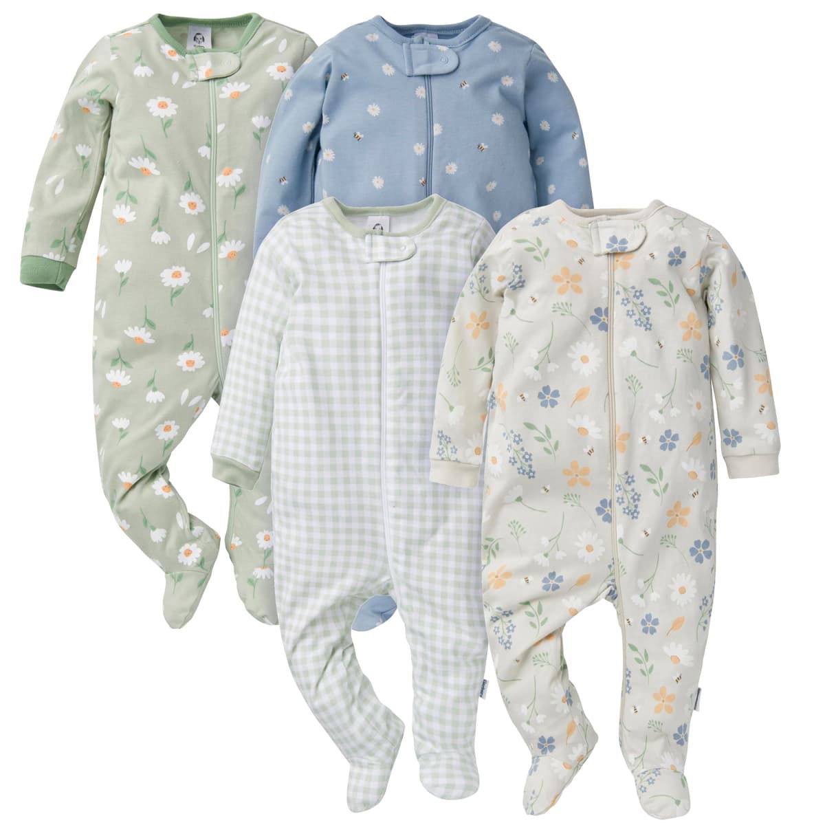 Gerber Baby Girls 4 Pack Sleep 'N Play Footie Baby and Toddler Sleepers — view 30