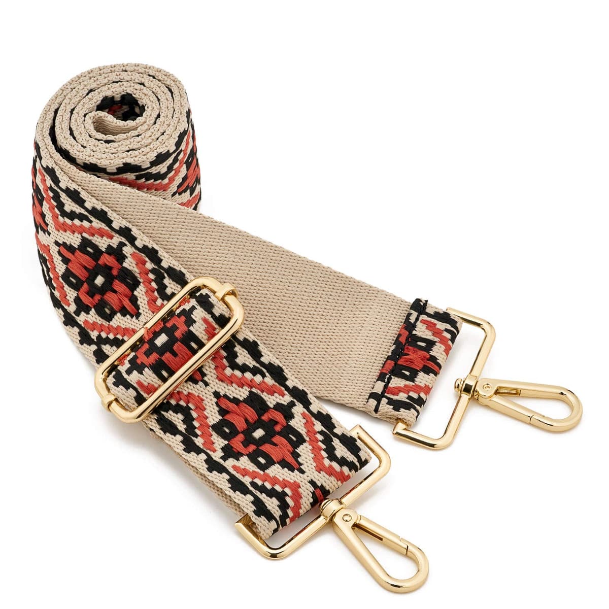 ZOOEASS Wide Shoulder Strap, Guitar Style Adjustable Purse Strap with Gold Buckle Replacement Woven Crossbody Straps for Handbags((3.8CM) Shining Black) — view 38