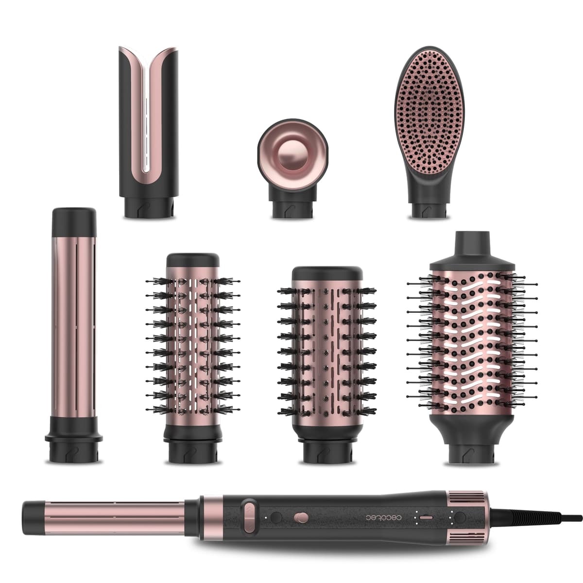 Cecotec Cepillo de Aire Secador Moldeador Alisador Multifunción 8 Cabezales CeramicCare AirGlam Champagne. 1400W, Tecnología Coanda, 3 Velocidades, 3 Temperaturas, Control Inteligente Calor, 110000rpm — view 16
