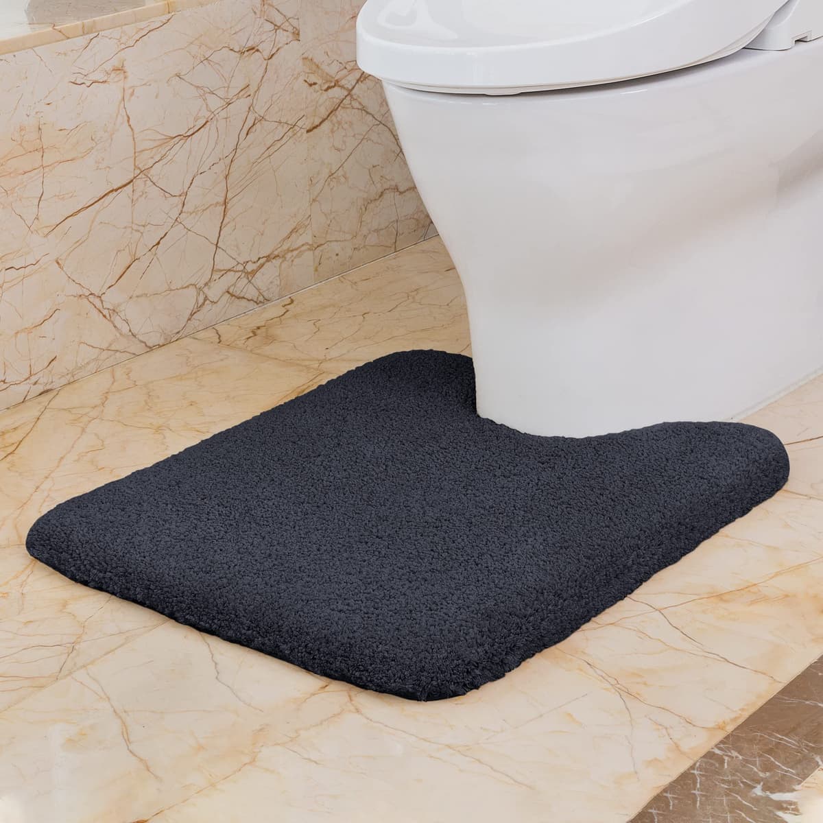 VANZAVANZU Alfombra de Ducha Antideslizante Espesa Absorbente Ultra Suave - Alfombrilla de Baño Mullido Microfibra, Lavable a Máquina - 40 x 60cm (Gris Claro) — view 19
