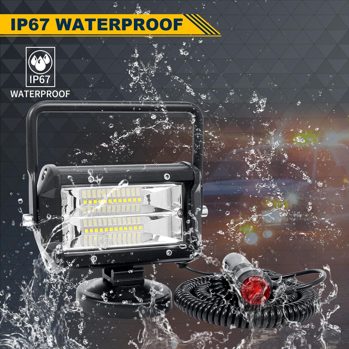RIGIDON 2 Pcs Lámpara LED Trabajo Portátil, 5 Pulgadas 72W, con Imán para Off Road, Camión, Coche, Todoterreno, SUV, 4x4 Vehículos - 12v 24v, 6000K — view 2