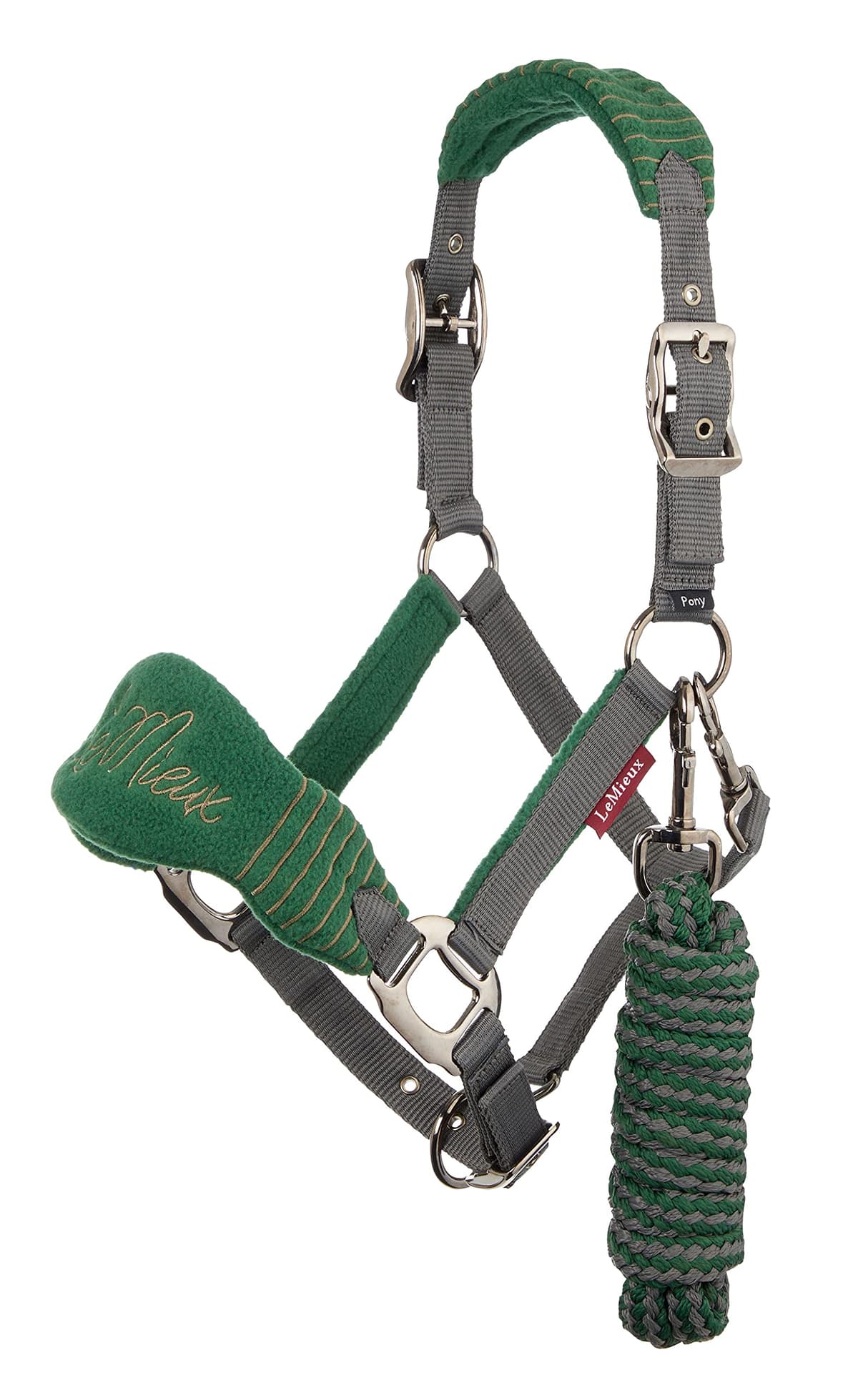 LeMieux Vogue Fleece Headcollar with Lead Rope - Extra Padding, Adjustable at Curb and Poll Strap — view 9