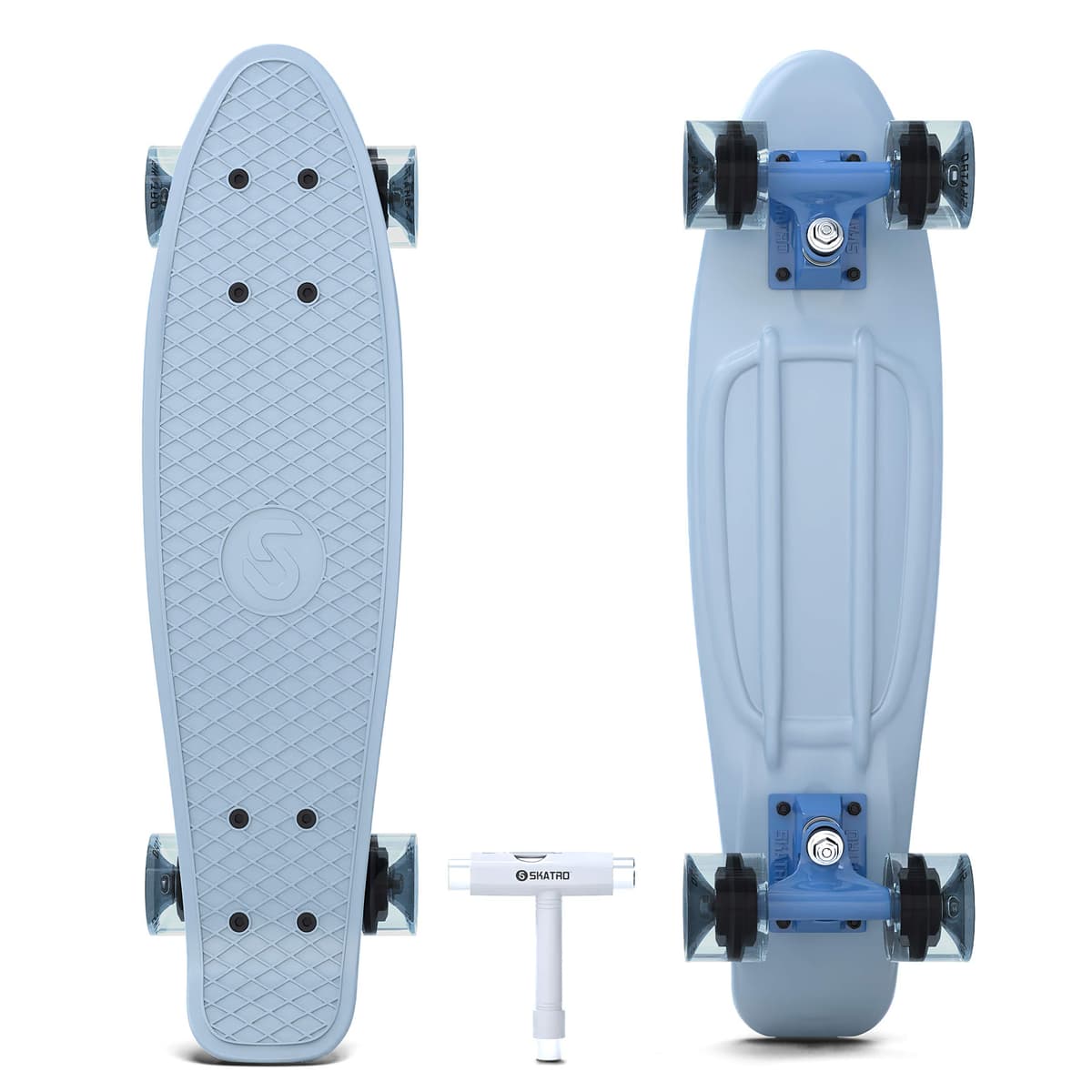 Skatro - Monopatín de Tabla Corta. Tabla de plástico de Estilo Retro de 26 cm. Viene Completo — view 2