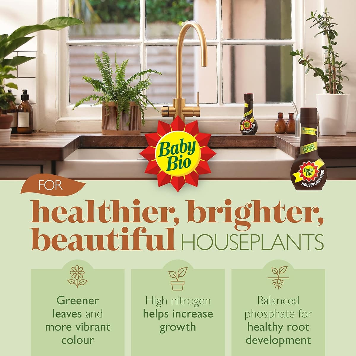 Baby Bio Houseplant Food, 175ml- Fertiliser for Growing Vibrant and Healthy Plants - Easy To Use House Plant Care - Concentrate Plant Food - Indoor Use Plant Nutrition — view 2