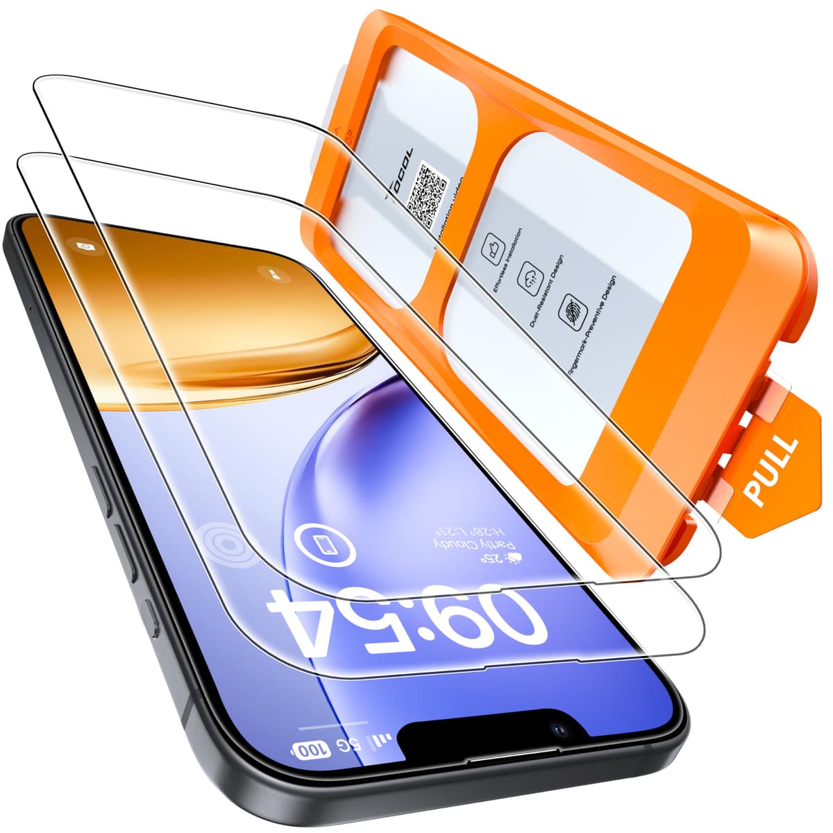 TOCOL Protector Pantalla para iPhone 17 Pro Max, Alineación Automática para Una Instalación Rápida, Cristal Templado de Dureza 9H Inastillable, HD Transparente, 2 Piezas — view 31