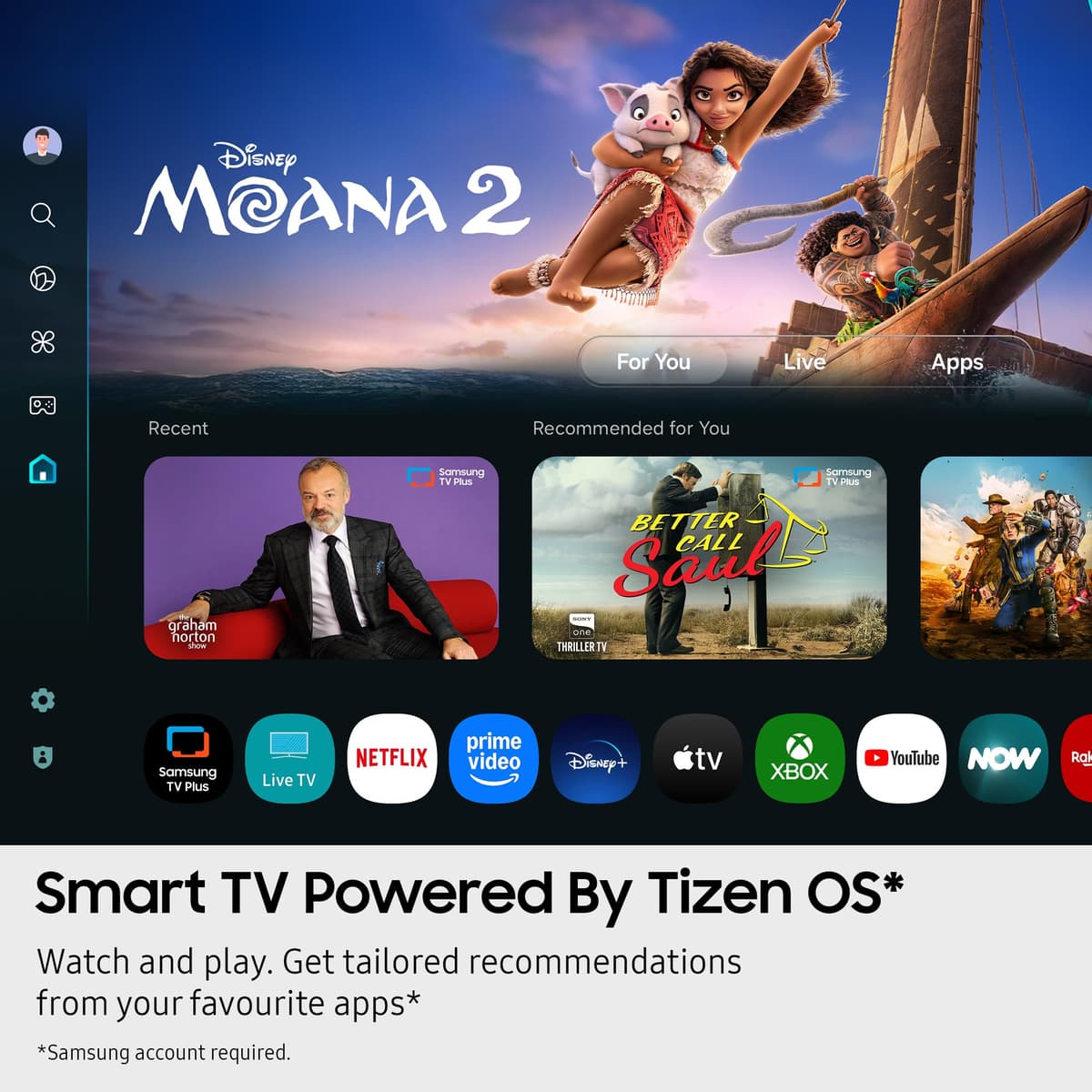 Samsung Crystal UHD 50" U7000F, Crystal Processor 4k, 4k Upscaling, Object Tracking Sound Lite, One UI Tizen, Smart TV, 2025 — view 5