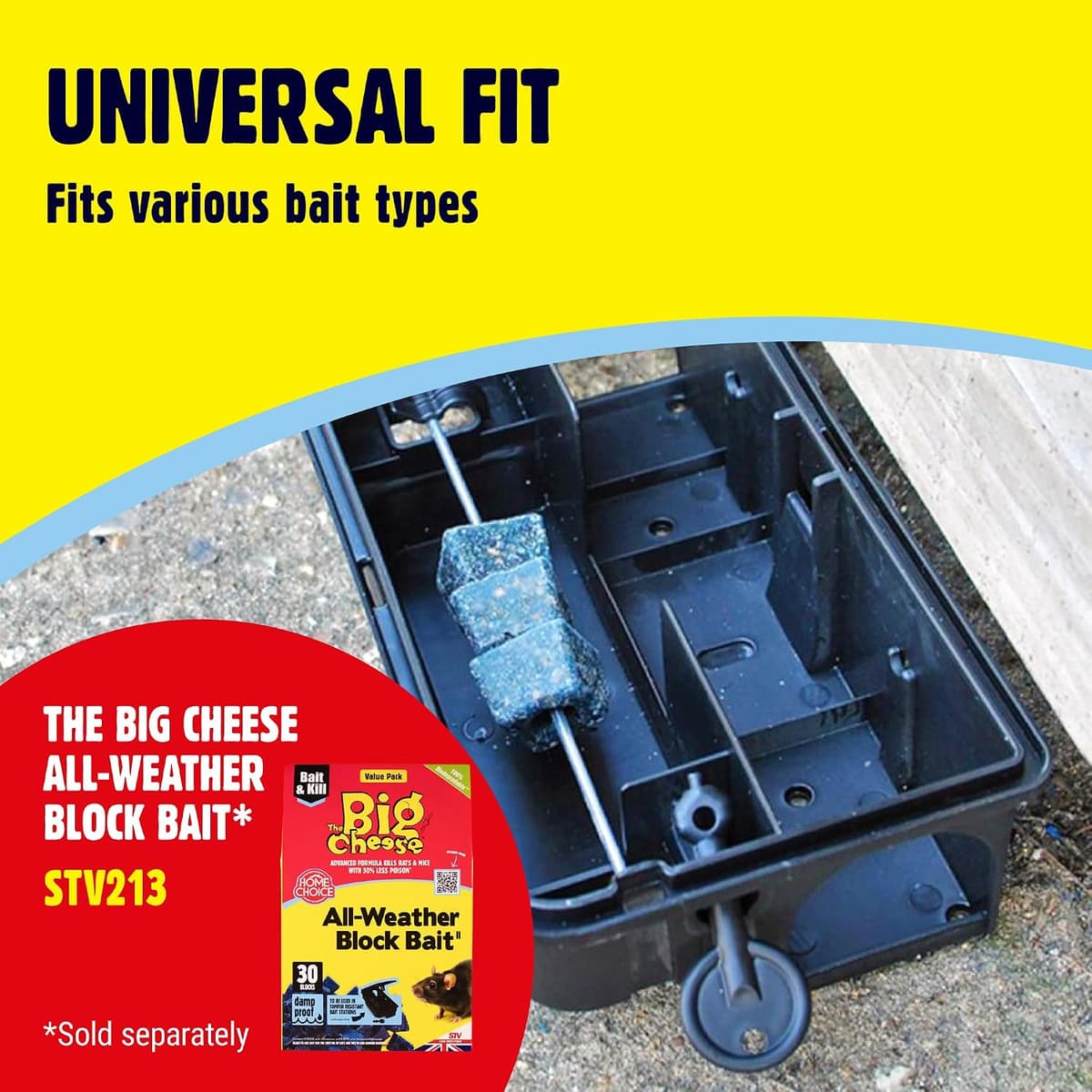 The Big Cheese Rat & Mouse Bait Station - Reusable Tamper-Resistant & Weather-Proof Rat Bait Box for Rat Poison - Lockable Li — view 4