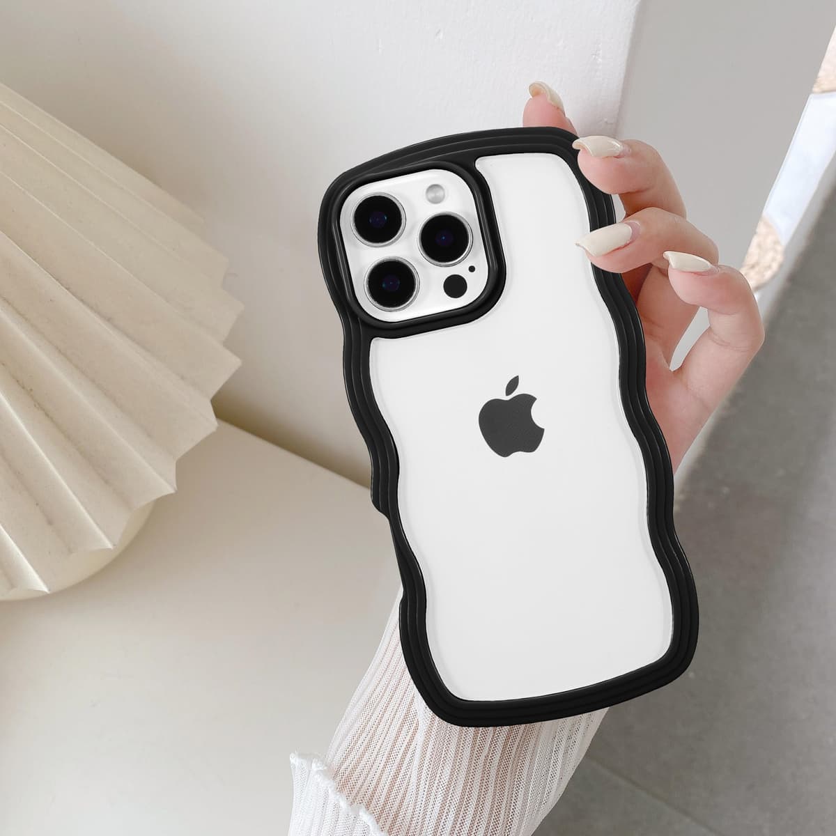 QLTYPRI Compatible with iPhone 11 Case, Cute Curly Wave Frame Clear Case for Girls Women, Transparent Soft Silicone TPU Bumper Shockproof Protective Phone Cover for iPhone 11 - Purple — view 105