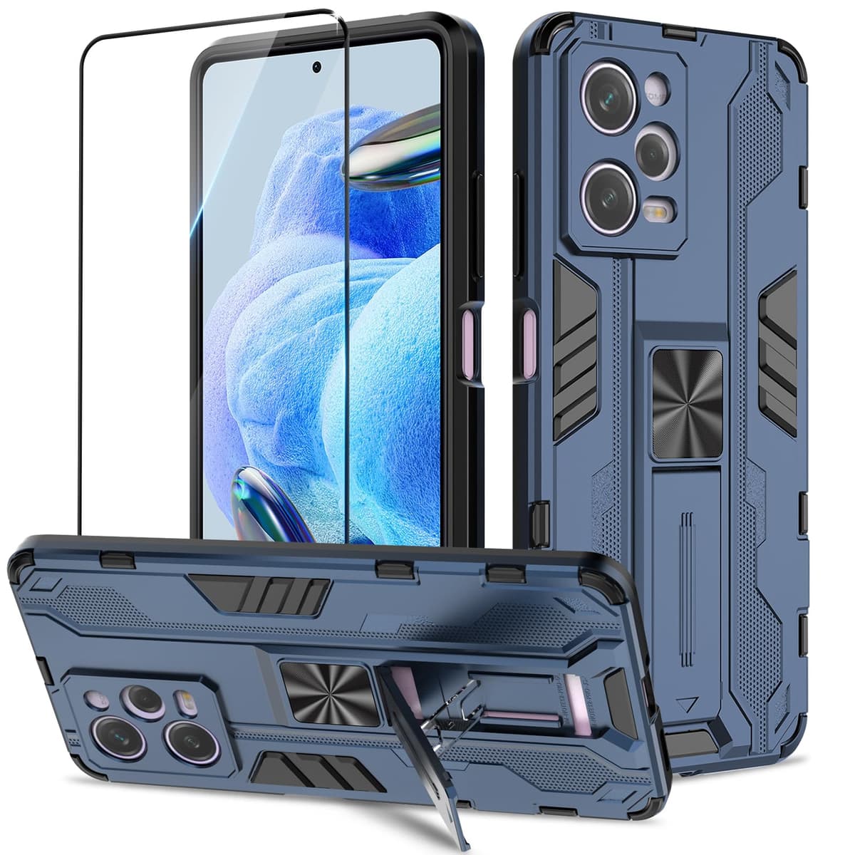 Funda para CMF Phone 2 Pro, Carcasa Antigolpes con Soporte anular metálico, Case Protectora de Grado Militar, Negro — view 1495