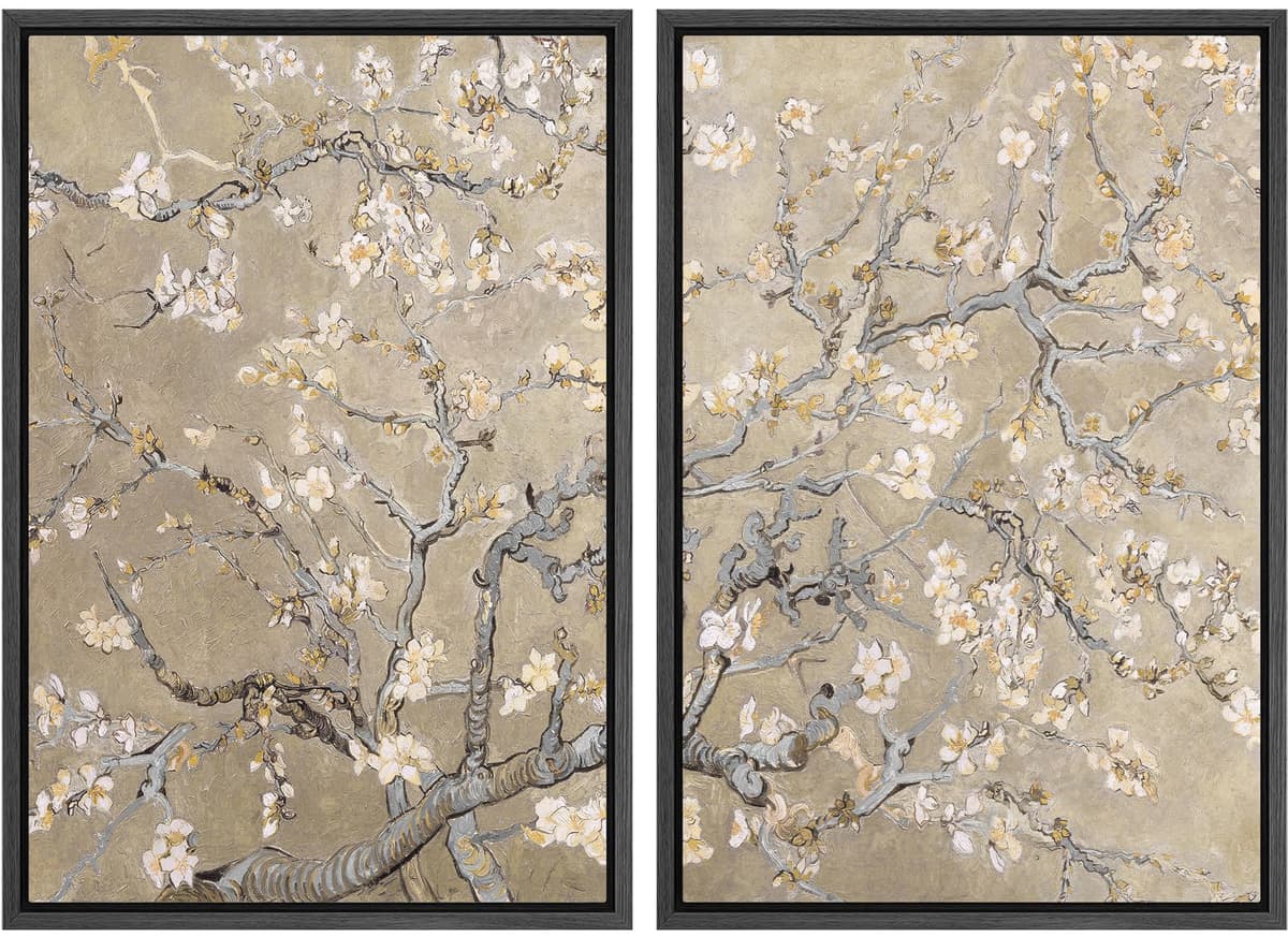 MUDECOR Framed Canvas Print Wall Art Set Watercolor Pastel Duotone Tan Landscape Abstract Shapes Illustrations Modern Art Decorative Contemporary for Living Room, Bedroom, Office - 24"x36"x2 Natural — view 38