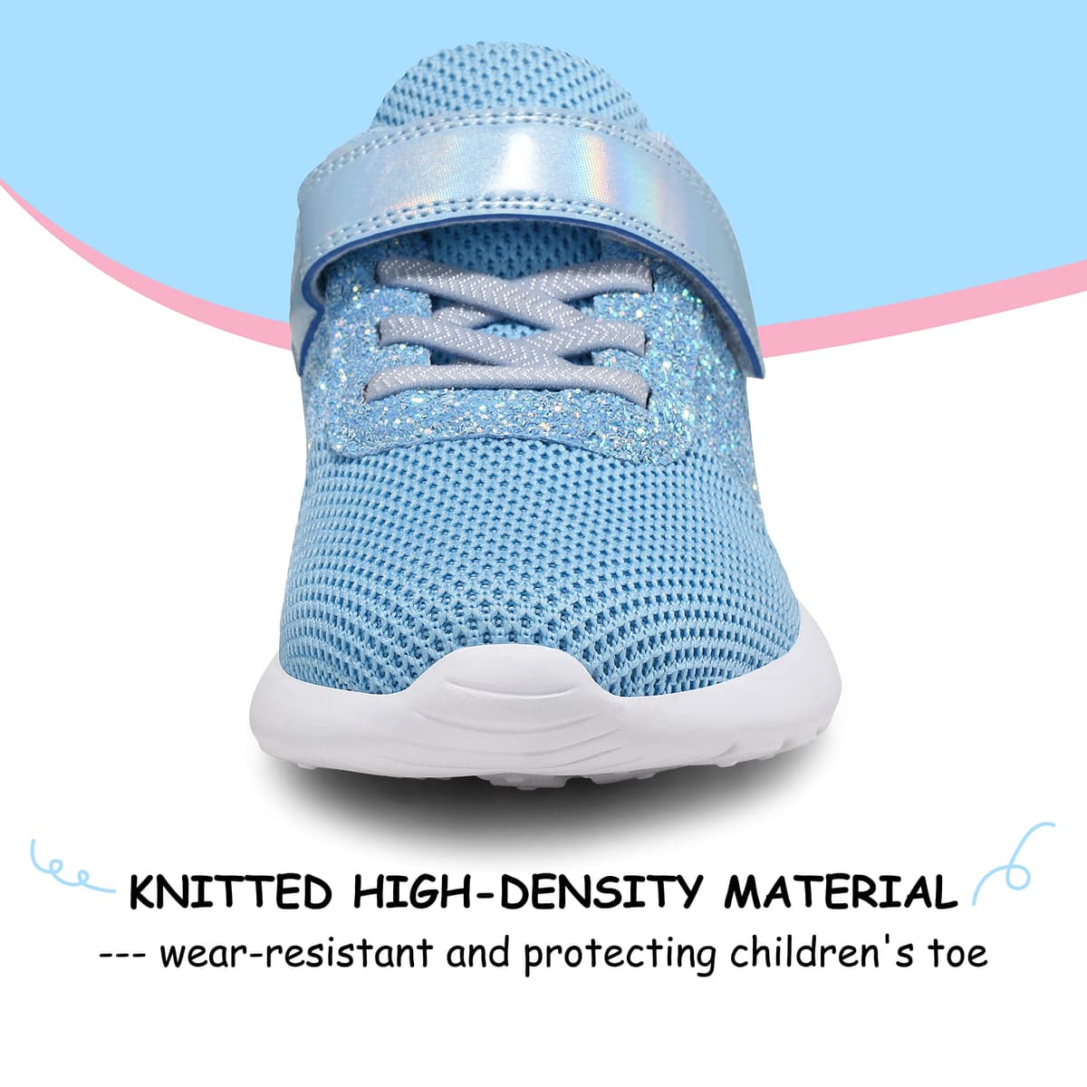 Harvest Land Girls Trainers Kids Athletic Shoes Toddlers Glitter Sneakers Breathable Tennis Running Sports Shoes — view 5
