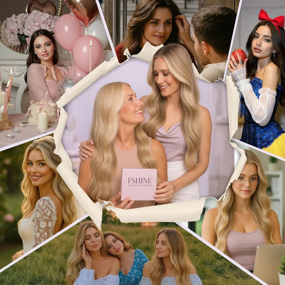 Fshine Clip in Hair Extensions Human Hair Copper Hair Extensions 18 Inch 120 g 7 pcs Color 330 Natural Straight Hair Extensions for Women Real Human Hair — view 9