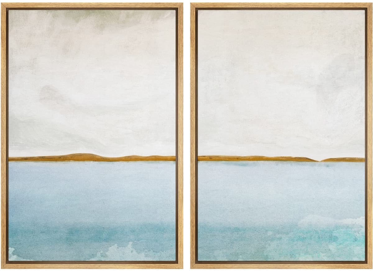 SIGNWIN Framed Canvas Print Wall Art Abstract Wave Pattern Modern Art Minimalist Neutral Decor for Living Room, Bedroom, Office - 16"x24"x2 Natural — view 144