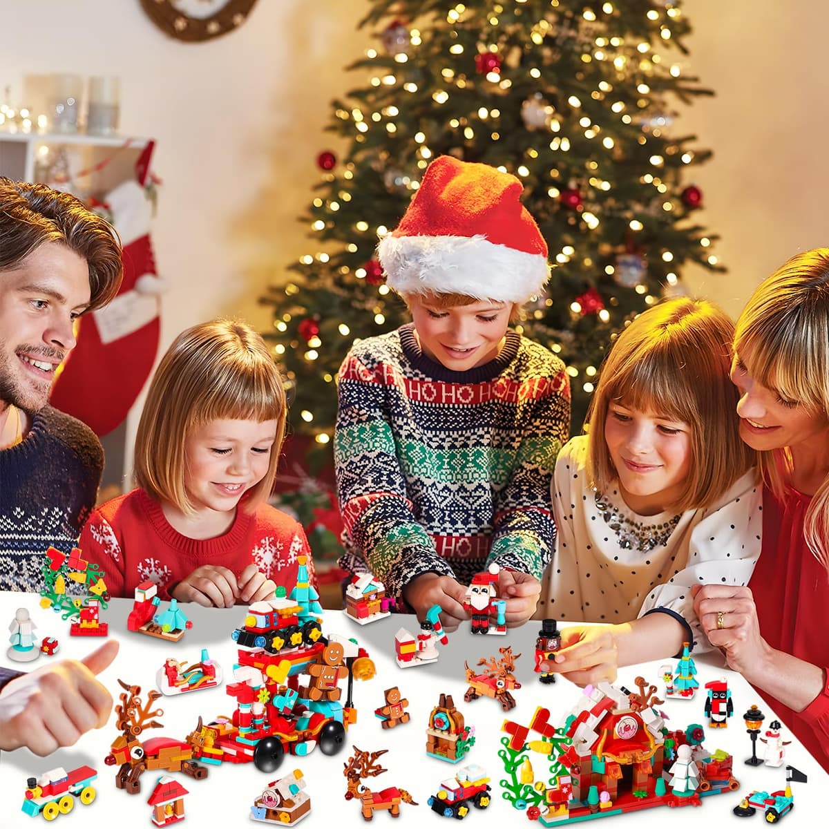 Calendario de Adviento 2025, Bloques de Construcción Calendario de Adviento para Niños Adultos 24 Días de Navidad Casa 12 en 1 Sorpresa Bloques Cuenta Atrás Calendario Fiesta para Niños Niñas Regalo — view 5