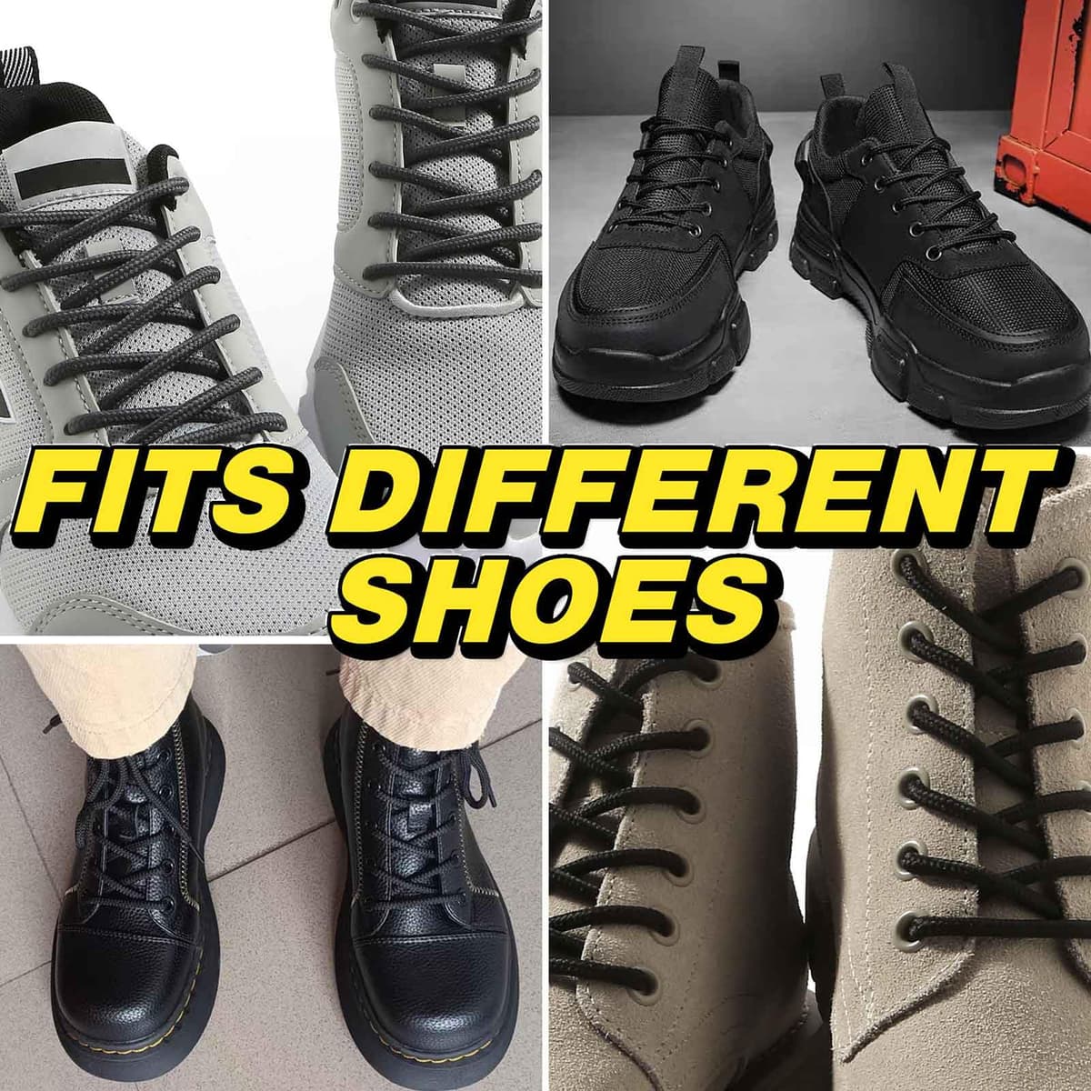 VSUDO Cordones Botas de Montaña Redondos, ø4 mm Cordones Zapatillas/Zapatos de Trabajo, Aguetas Botas para Zapatos de Militares/Treking para Mujer o Hombre — view 6
