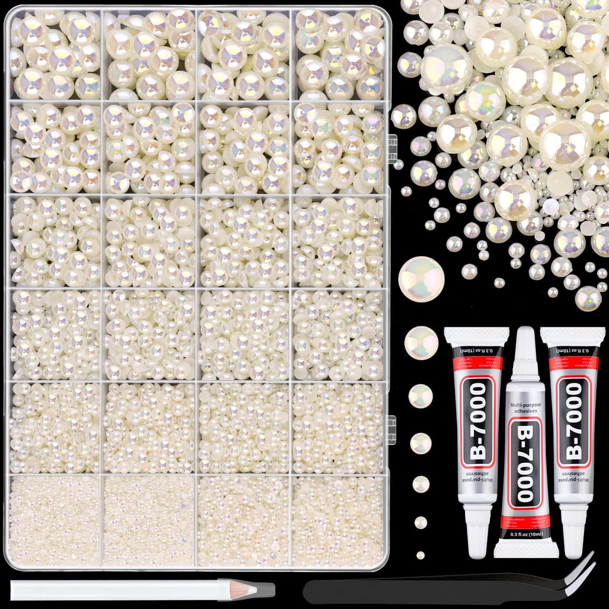 Resin Jelly Rhinestones for Crafting with B7000 Jewelry Glue, 2 Boxes Gold Flatback Crystals with 2Pcs 10ml Glue, Bedazzling Non Hotfix Gems for DIY Tumblers Clothing Shoes Manicure — view 34